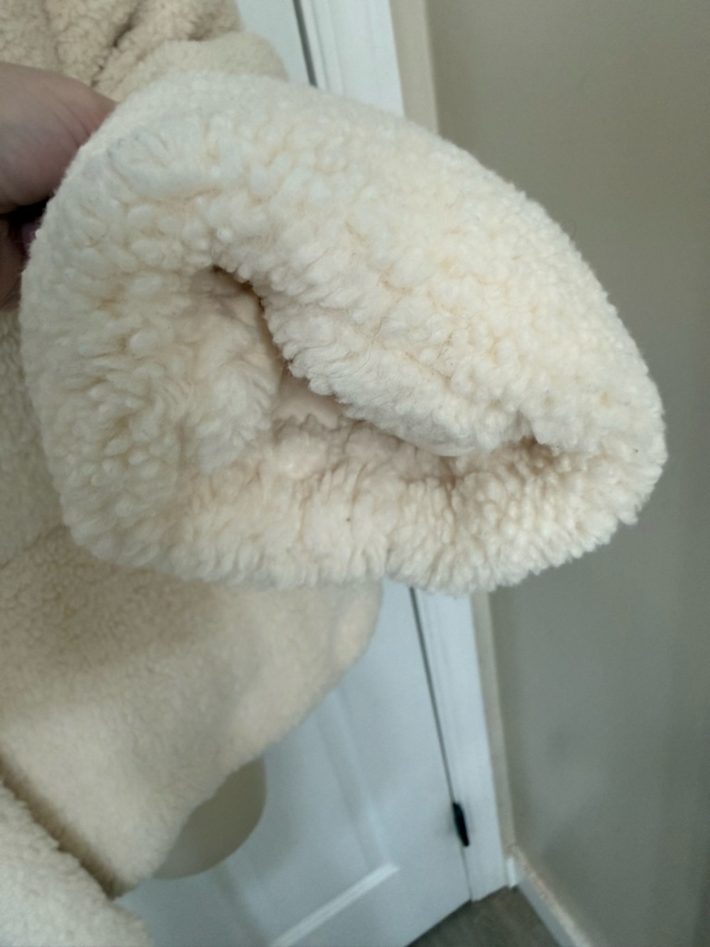 Joie Sherpa Teddy Jacket Cream Cropped Cozy Puffer M - Picture 9 of 12